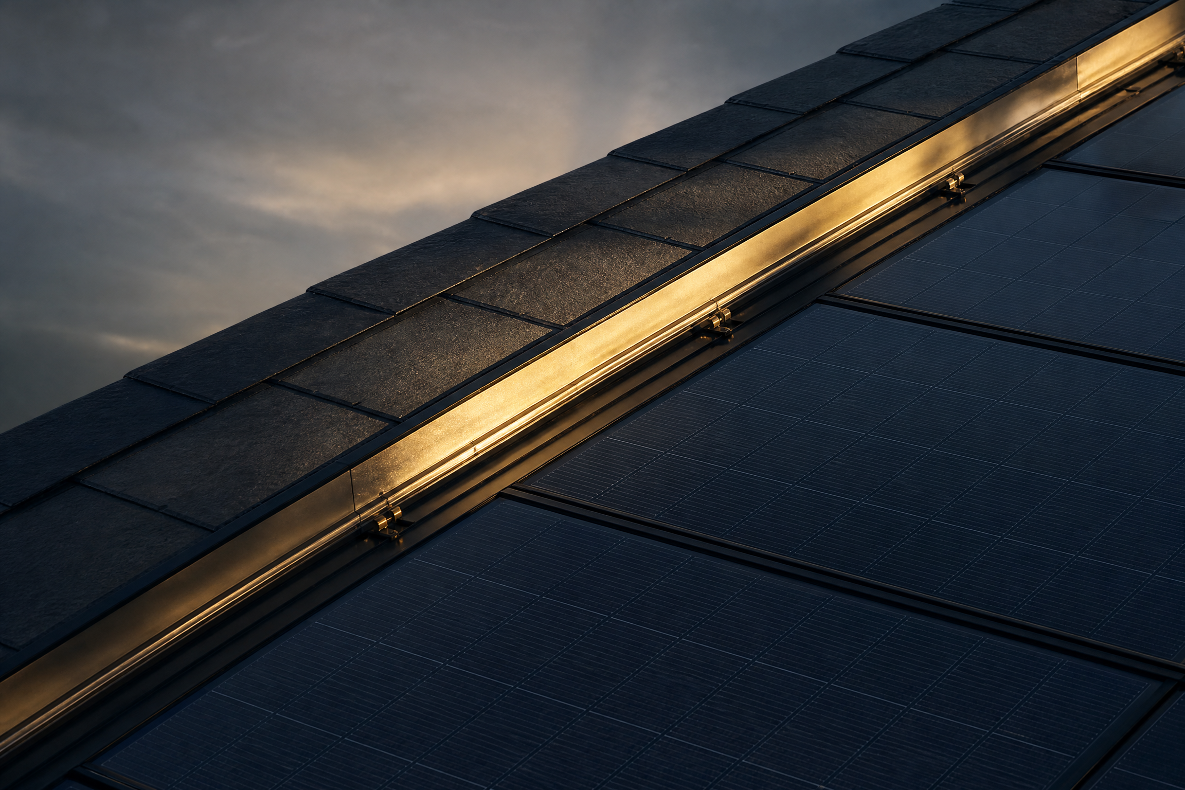 Integrated photovoltaic roof detail